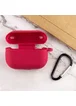 Силиконовый футляр New с карабином для наушников Airpods Pro Красный / Rose Red