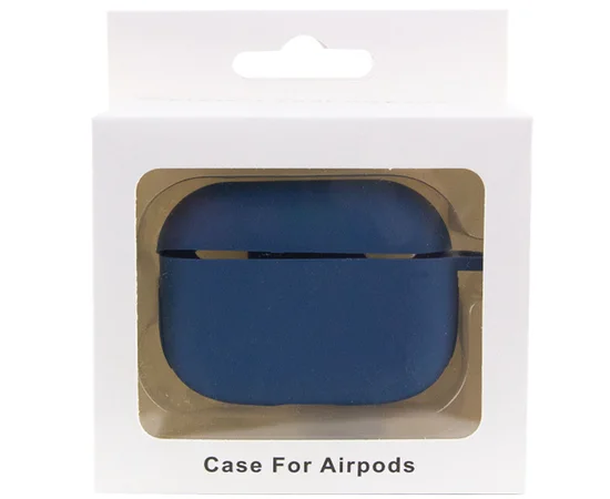Силиконовый футляр New с карабином для наушников Airpods Pro Синий / Navy blue