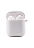 Силіконовий футляр з мікрофіброю для навушників Airpods 1/2 Білий / White