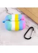 Силиконовый футляр Colorfull для наушников AirPods Pro Темно-розовый / Голубой