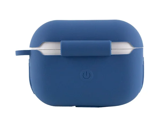 Силиконовый футляр New с карабином для наушников Airpods Pro Синий / Navy blue