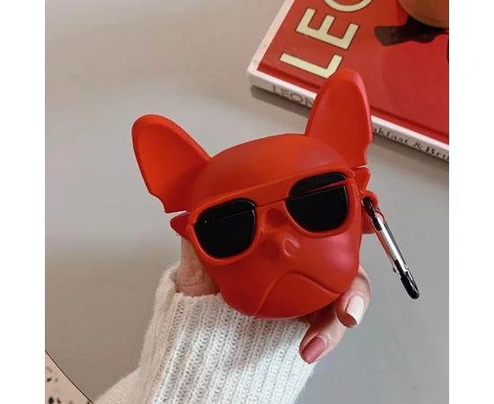 Силиконовый футляр Brand для наушников AirPods 3 + карабин Karl Lagerfeld red