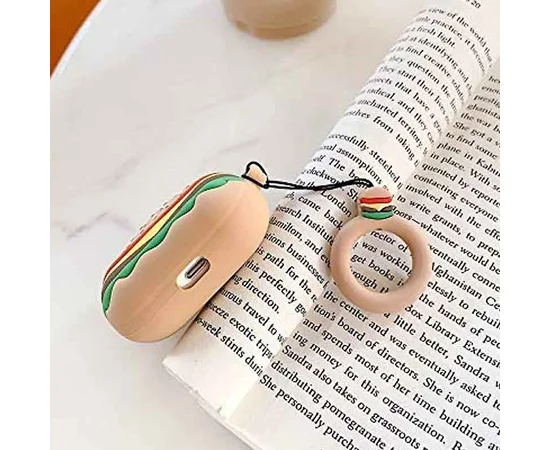 Силиконовый футляр Food для наушников AirPods 3 + кольцо Бургер