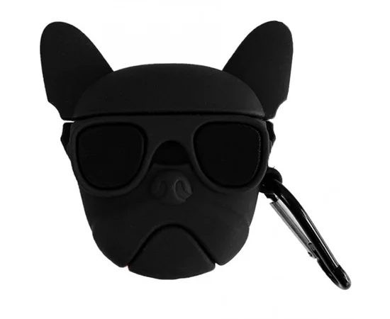 Силиконовый футляр Brand для наушников AirPods 1/2 + карабин Karl Lagerfeld black