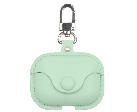 Кожаный футляр Leather bag для наушников AirPods Pro Зеленый
