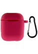 Силиконовый футляр New с карабином для наушников Airpods 1/2 Красный / Rose Red
