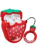 Силиконовый футляр Fruits series with Sparcles & Water для наушников AirPods + кольцо strawberry / Красный