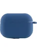 Силиконовый футляр New с карабином для наушников Airpods Pro Синий / Navy blue