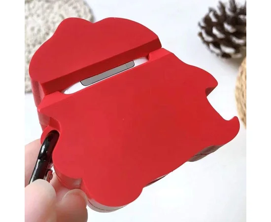 Силиконовый футляр Disney series для наушников AirPods 1/2 + карабин Русалочка / Красный