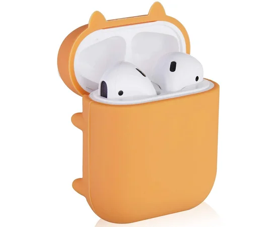 Силиконовый футляр Dogs для наушников AirPods 1/2 Corgi stands / Рыжий