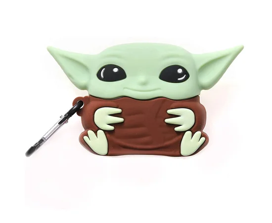 Силиконовый футляр Cartoons&Heroes для наушников AirPods 3 + карабин Грогу коричневый