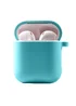 Силиконовый футляр с микрофиброй для наушников Airpods 1/2 Бирюзовый / Marine Green