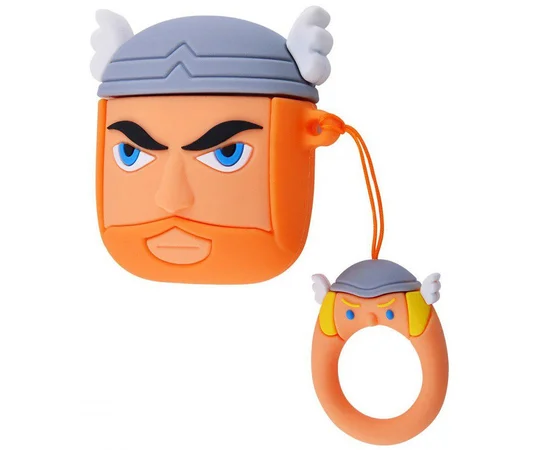 Силиконовый футляр Marvel & DC series для наушников AirPods + кольцо Тор/Коричневый