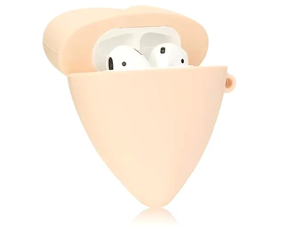 Силиконовый футляр Lucky Heart series для наушников AirPods2 + кольцо Розовый