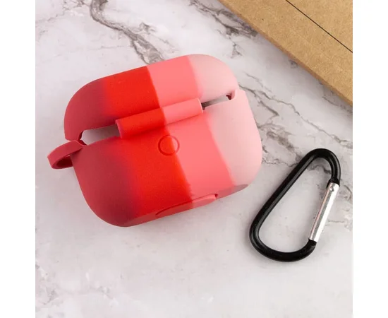 Силиконовый футляр Colorfull для наушников AirPods Pro Розовый / Красный