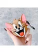 Силиконовый футляр Tom & Jerry series для наушников AirPods + карабин Джерри/Коричневый