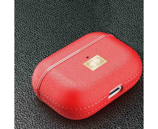 TPU футляр Leather Type для наушников AirPods Pro Красный