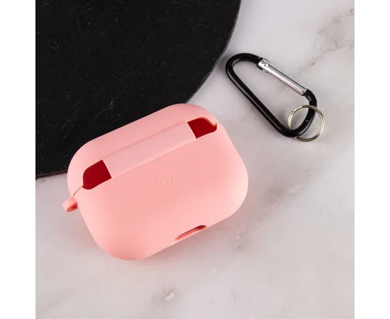 Силіконовий футляр з мікрофіброю для навушників Airpods Pro Рожевий / Pink