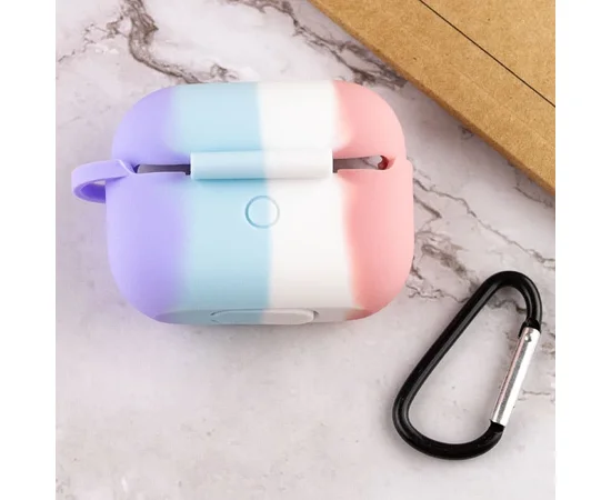 Силиконовый футляр Colorfull для наушников AirPods Pro Розовый / Сиреневый