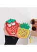 Силиконовый футляр Fruits series with Sparcles & Water для наушников AirPods + кольцо strawberry / Красный