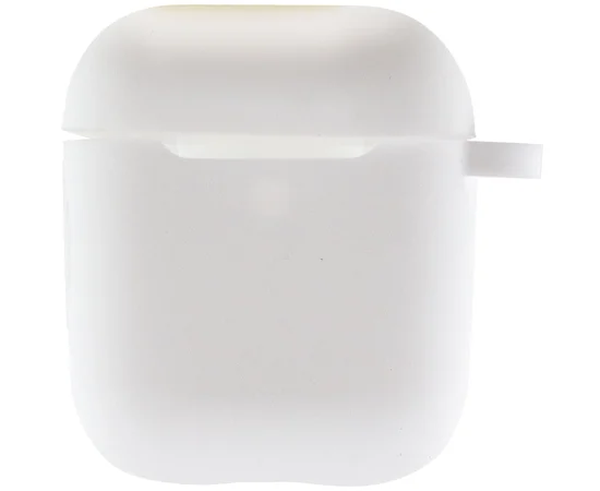 Силиконовый футляр New с карабином для наушников Airpods 1/2 Белый / White