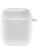 Силиконовый футляр New с карабином для наушников Airpods 1/2 Белый / White