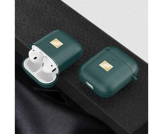 TPU футляр Leather Type для наушников AirPods 1/2 Зеленый