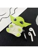 Силиконовый футляр Cartoons&Heroes для наушников AirPods 1/2 + карабин Грогу серый
