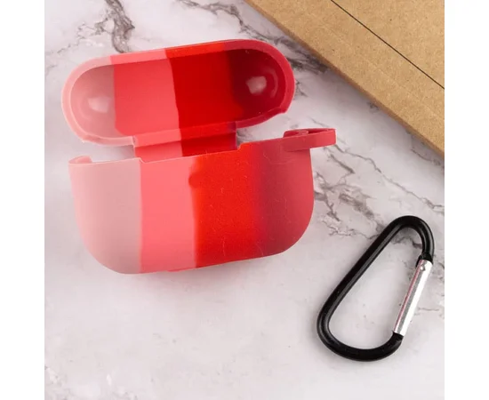 Силиконовый футляр Colorfull для наушников AirPods Pro Розовый / Красный