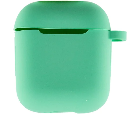 Силиконовый футляр New с карабином для наушников Airpods 1/2 Зеленый / Spearmint