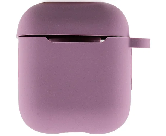 Силиконовый футляр New с карабином для наушников Airpods 1/2 Лиловый / Lilac Pride