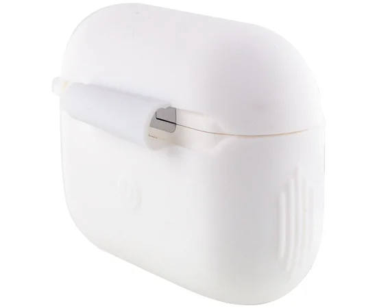 Силиконовый футляр New с карабином для наушников Airpods Pro Белый / White