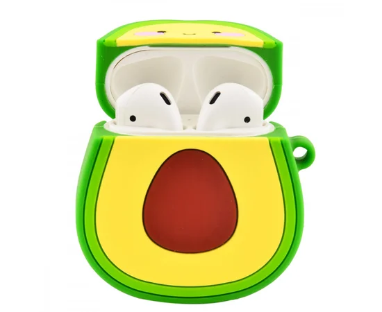 Силиконовый футляр Food для наушников AirPods 1/2 + кольцо Авокадо