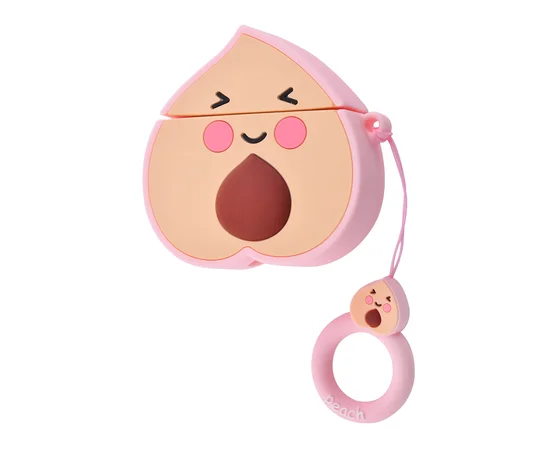 Силиконовый футляр Smile Fruits series для наушников AirPods peach