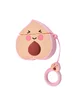 Силиконовый футляр Smile Fruits series для наушников AirPods peach