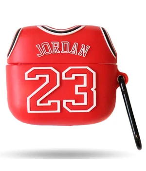 Силиконовый футляр Brand для наушников AirPods 3 + карабин Jordan Red