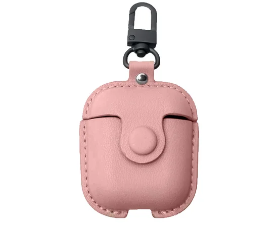 Кожаный футляр Leather bag для наушников AirPods Розовый