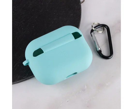 Силіконовий футляр з мікрофіброю для навушників Airpods Pro Бірюзовий / Marine Green