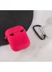 Силиконовый футляр с микрофиброй для наушников Airpods 1/2 Красный / Rose Red
