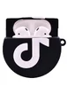 Силиконовый футляр Logo series для наушников AirPods 1/2 + карабин TikTok