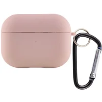 Силиконовый футляр с микрофиброй для наушников Airpods Pro Розовый / Pink Sand