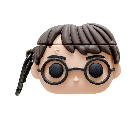 Силиконовый футляр Harry Potter для наушников AirPods 1/2 + карабин Гарри Поттер