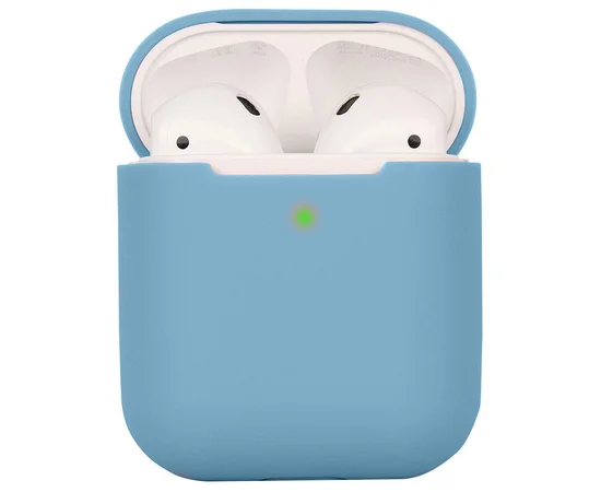 Силиконовый футляр для наушников AirPods 1/2 Голубой / Lilac Blue