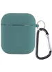 Силиконовый футляр с микрофиброй для наушников Airpods 1/2 Зеленый / Pine green