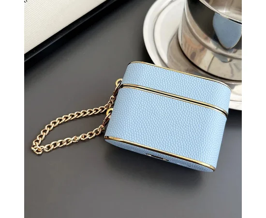 Кожаный футляр Suitcase для наушников AirPods 3 Blue