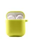 Силиконовый футляр с микрофиброй для наушников Airpods 1/2 Желтый / Bright Yellow