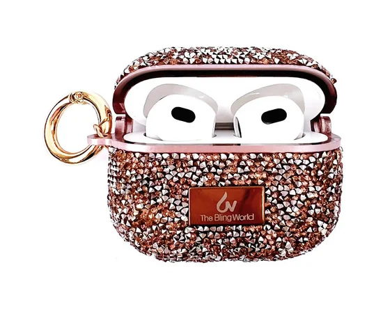 TPU чехол Bling World Rock Diamond для наушников AirPods 3 Розовый