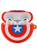Силиконовый футляр Marvel & DC series для наушников AirPods Pro + кольцо Капитан Америка / Красный