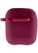 Силиконовый футляр New с карабином для наушников Airpods 1/2 Бордовый / Maroon
