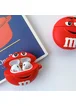 Силиконовый футляр M & M`s с карабином для наушников AirPods 1/2 Красный